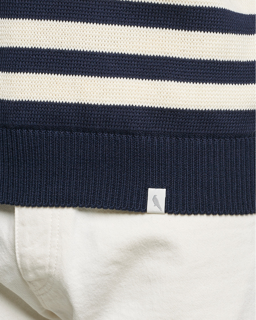Mies | Puserot | Peregrine | Richmond Knitted Rugby Shirt Navy/White