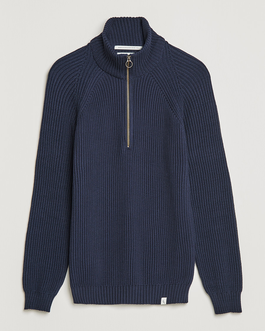 Mies | Puserot | Peregrine | Felix Quarter Zip Jumper Navy
