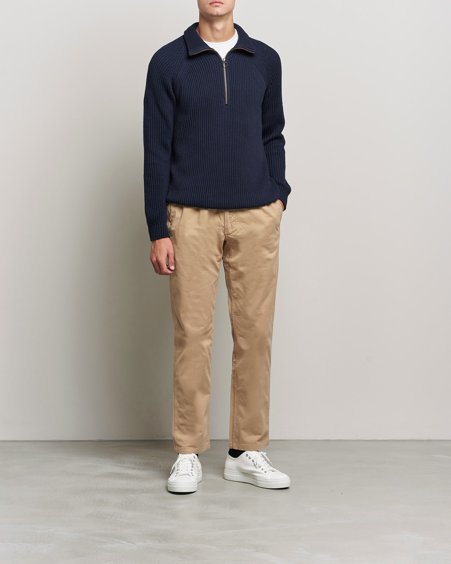 Mies | Puserot | Peregrine | Felix Quarter Zip Jumper Navy