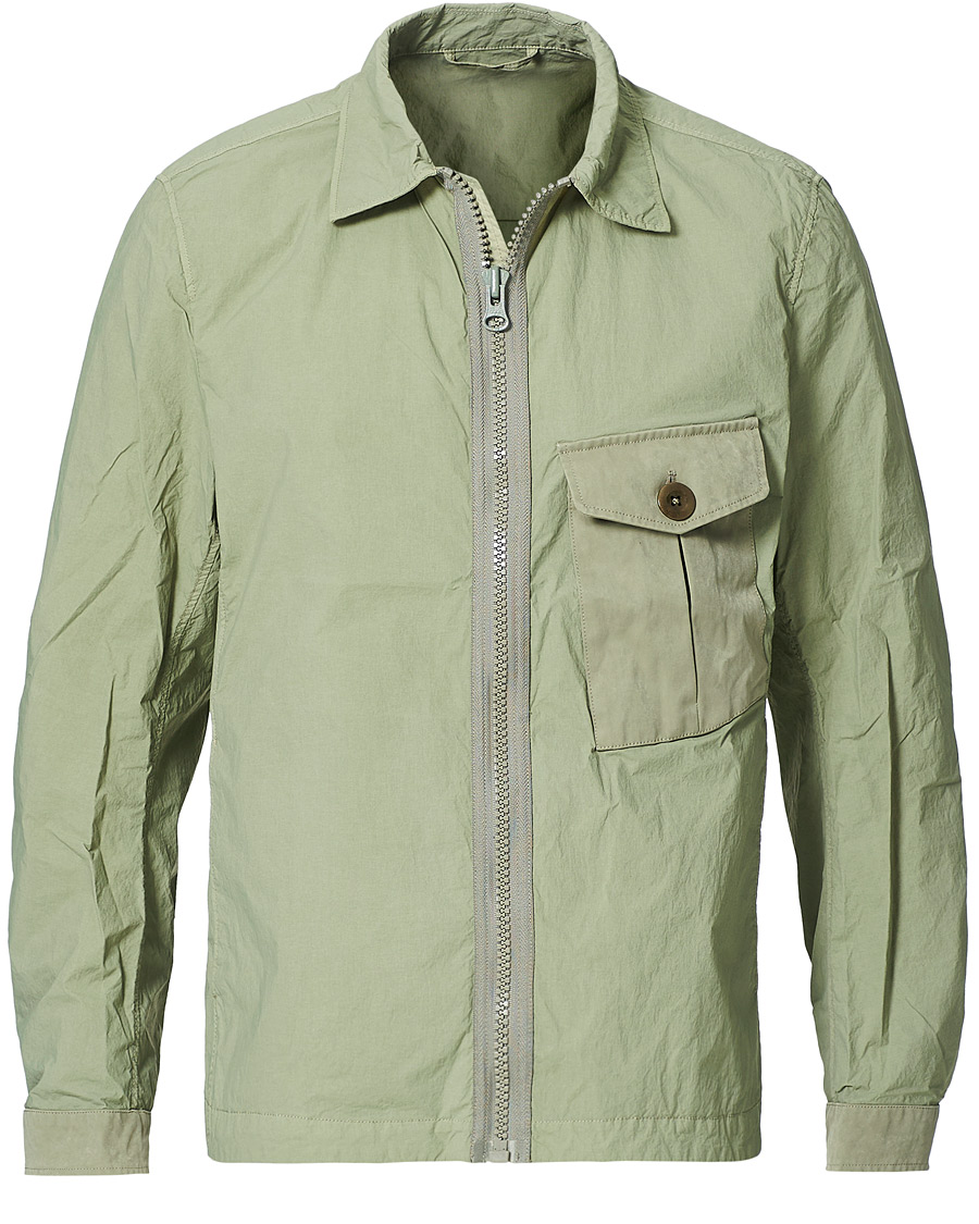 Mies | Takit | Ten c | Garment Dyed Nylon Shirt Jacket Light Green