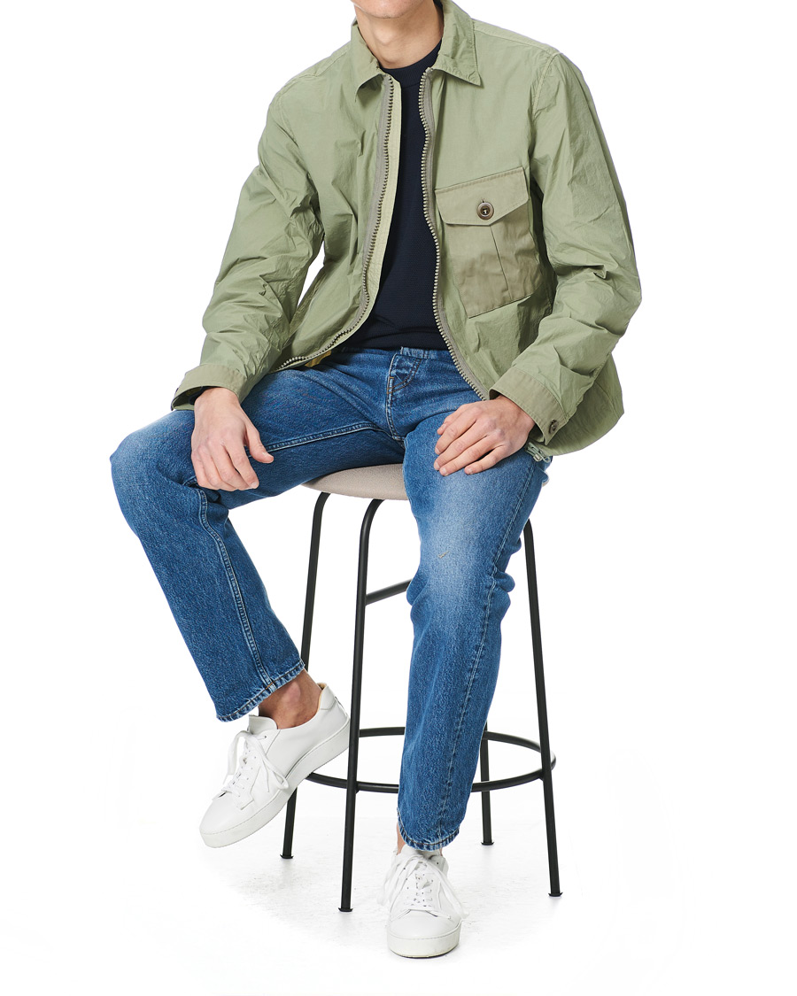 Mies | Takit | Ten c | Garment Dyed Nylon Shirt Jacket Light Green