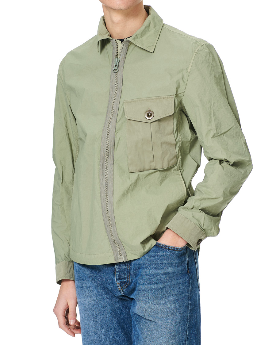 Mies | Takit | Ten c | Garment Dyed Nylon Shirt Jacket Light Green