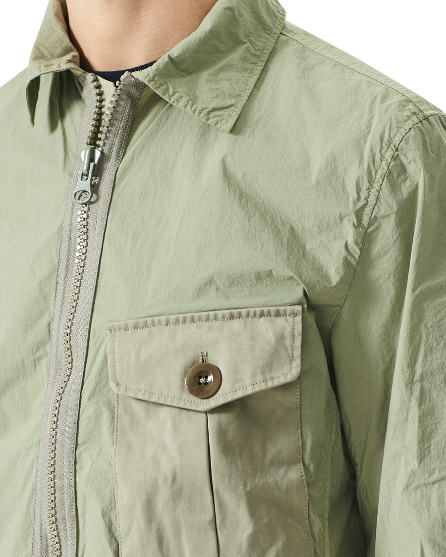 Mies | Takit | Ten c | Garment Dyed Nylon Shirt Jacket Light Green