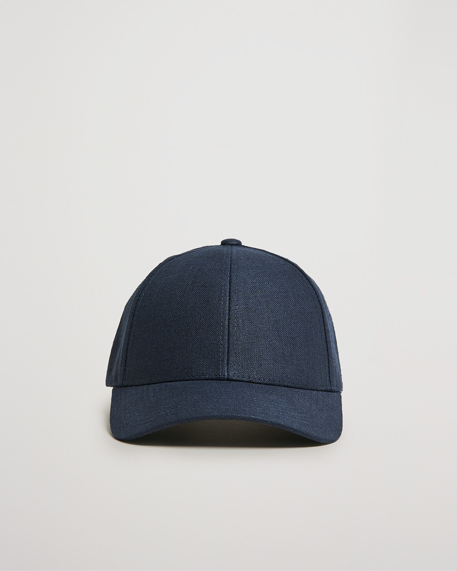 Mies | Päähineet | Varsity Headwear | Linen Baseball Cap Deep Sea Navy