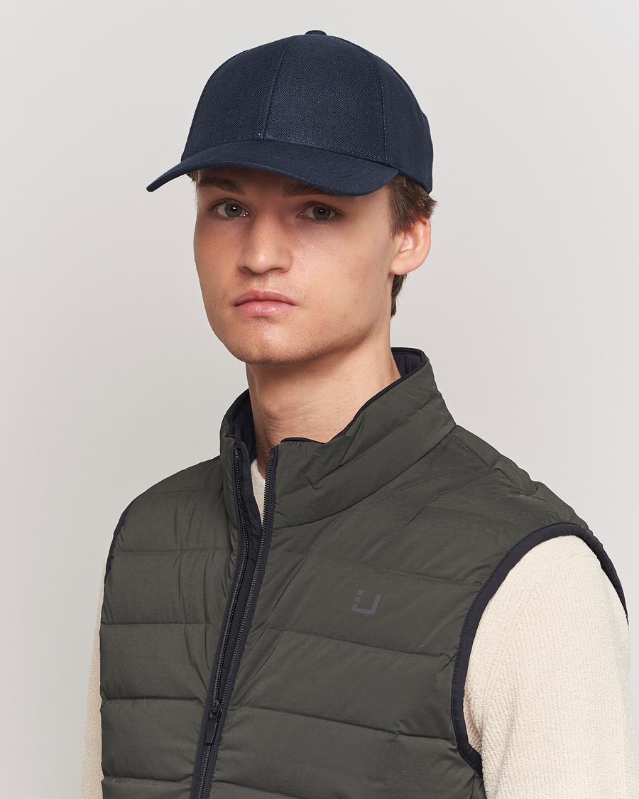 Mies | Päähineet | Varsity Headwear | Linen Baseball Cap Deep Sea Navy