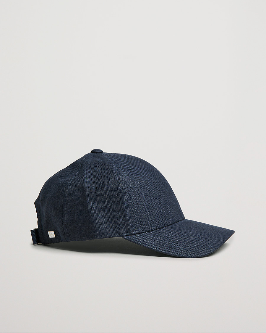 Mies | Päähineet | Varsity Headwear | Linen Baseball Cap Deep Sea Navy