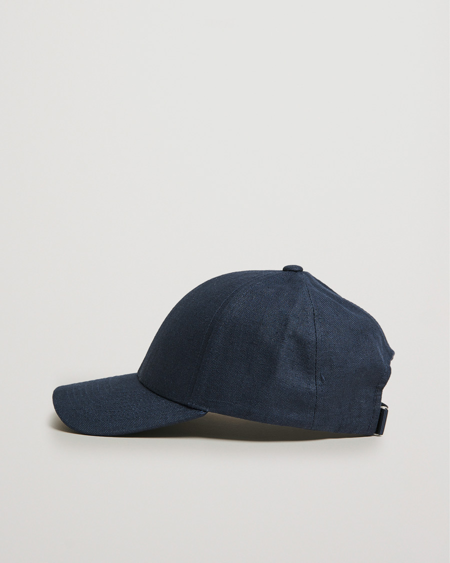 Mies | Päähineet | Varsity Headwear | Linen Baseball Cap Deep Sea Navy