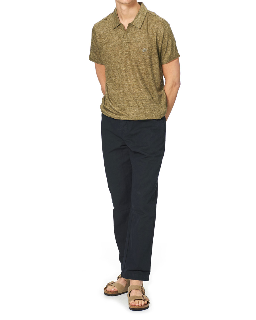 Mies | Pikeet | Vilebrequin | Jersey Linen Polo Olive Chine