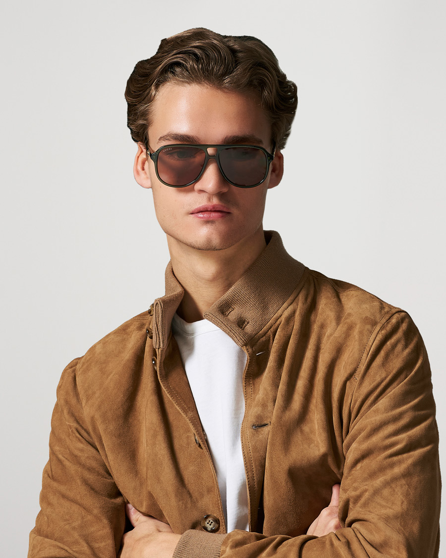 Mies | Pilottiaurinkolasit | Gucci | GG1156S Sunglasses Green/Brown