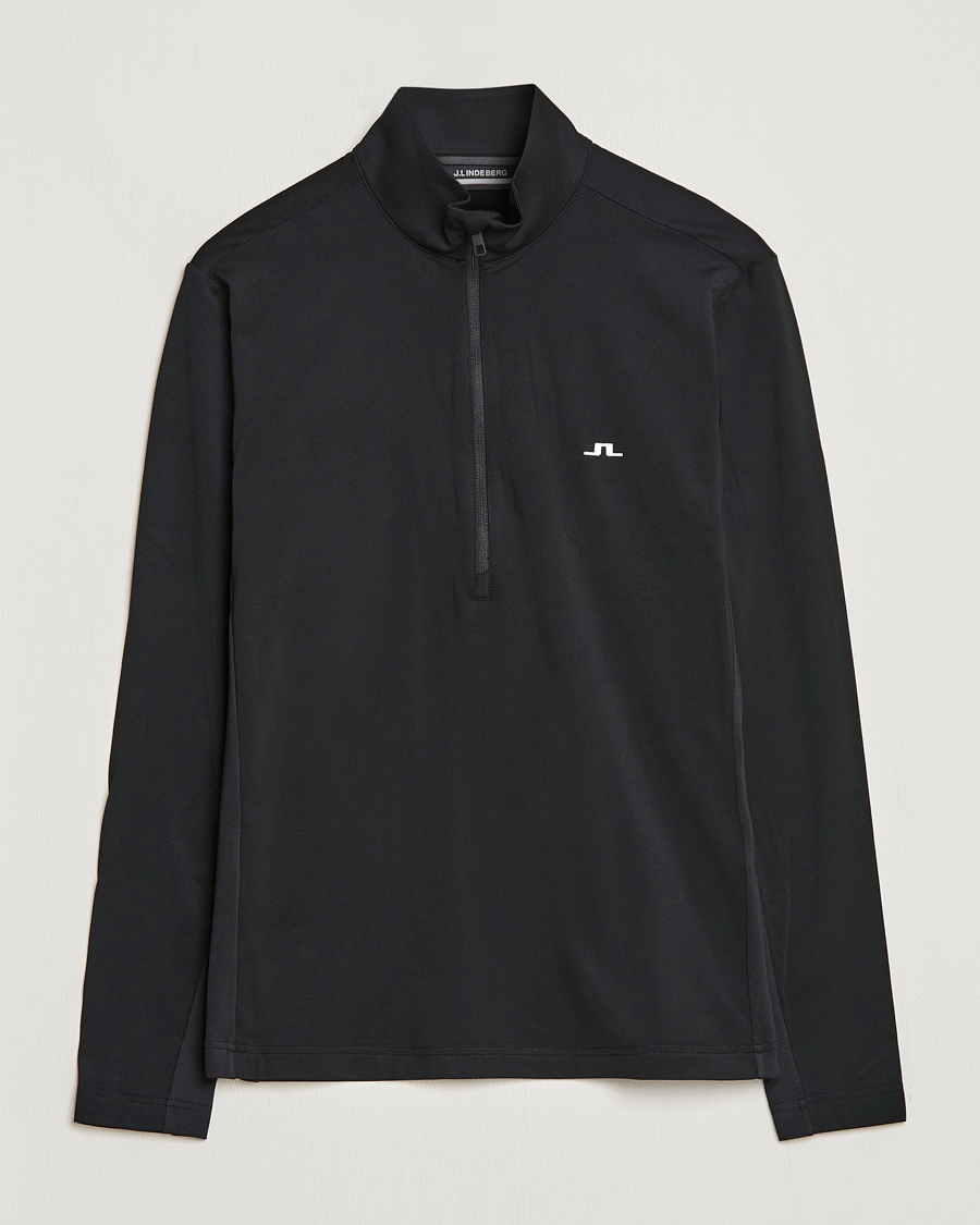 Mies | Puserot | J.Lindeberg | Luke Jersey Half Zip Black