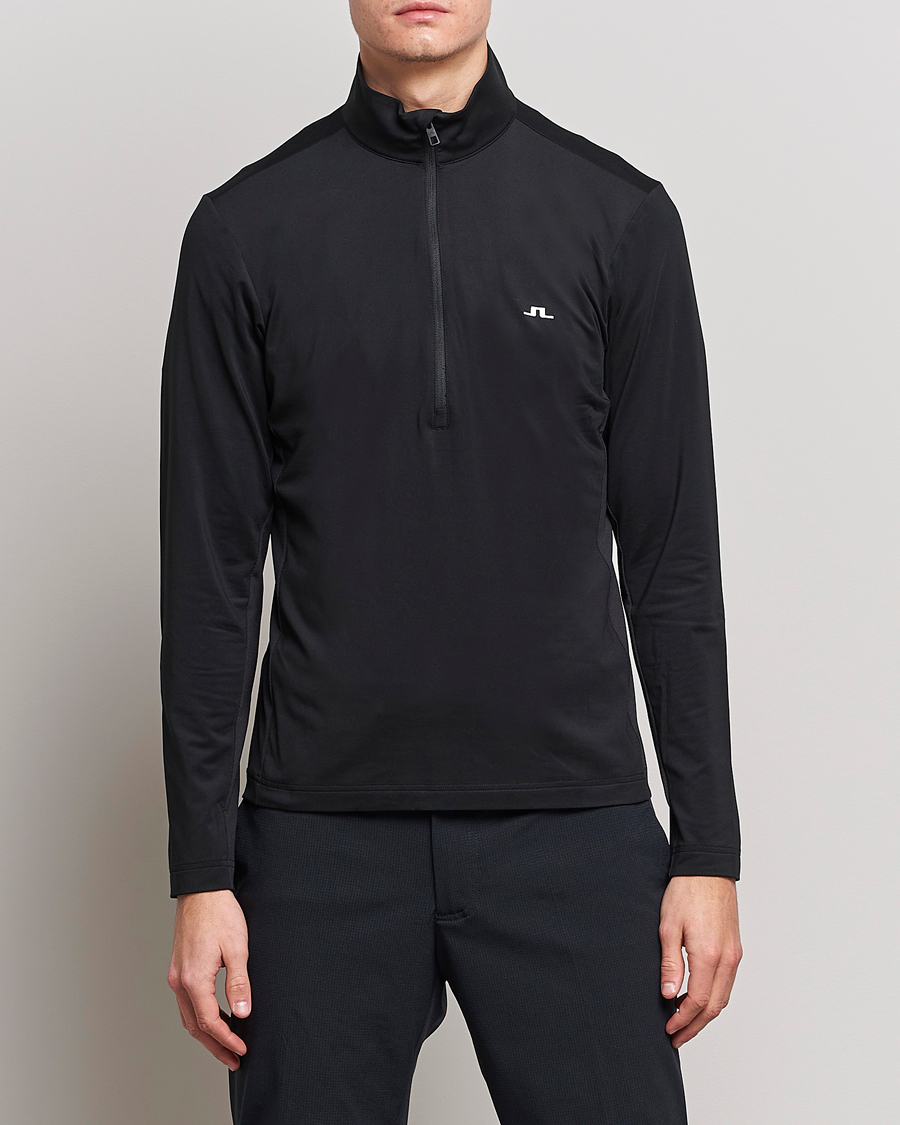 Mies | Puserot | J.Lindeberg | Luke Jersey Half Zip Black