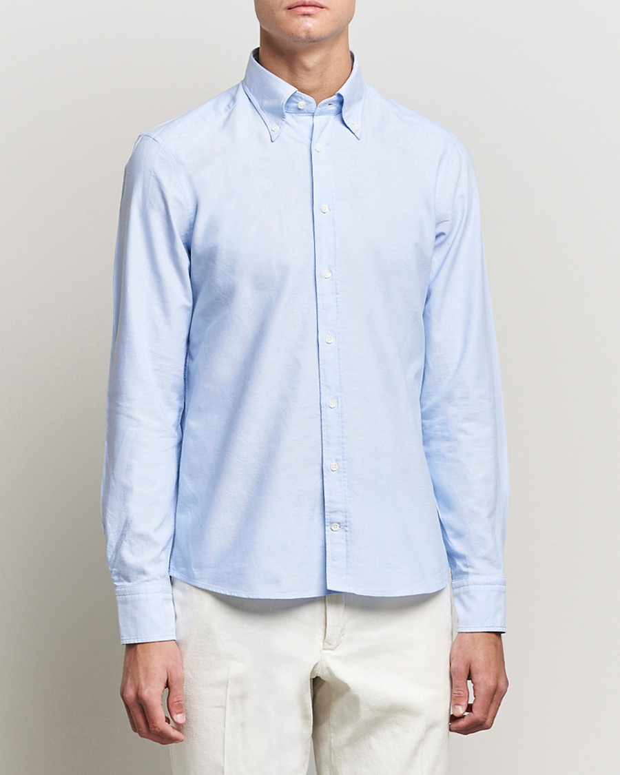 Mies | Rennot | Stenströms | Slimline Oxford Shirt Light Blue