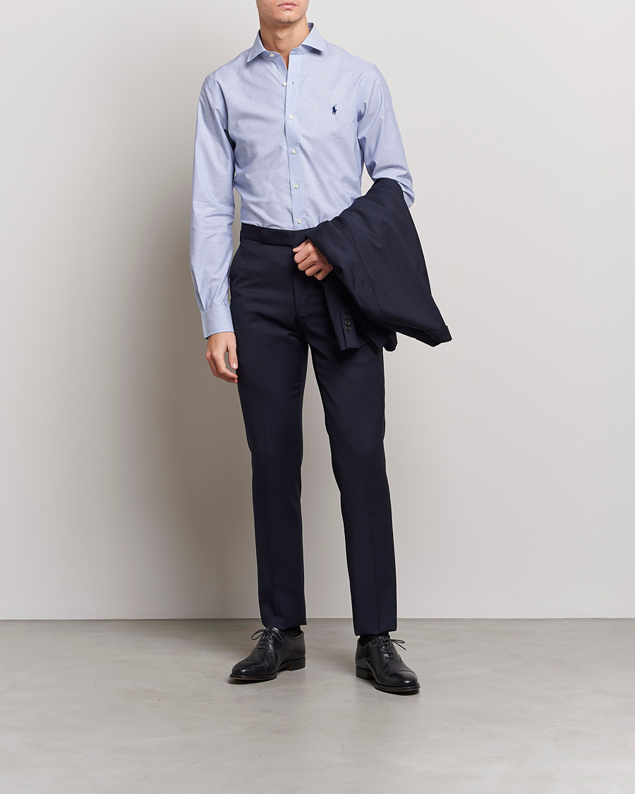 Mies |  | Polo Ralph Lauren | Slim Fit Poplin Cut Away Dress Shirt Light Blue