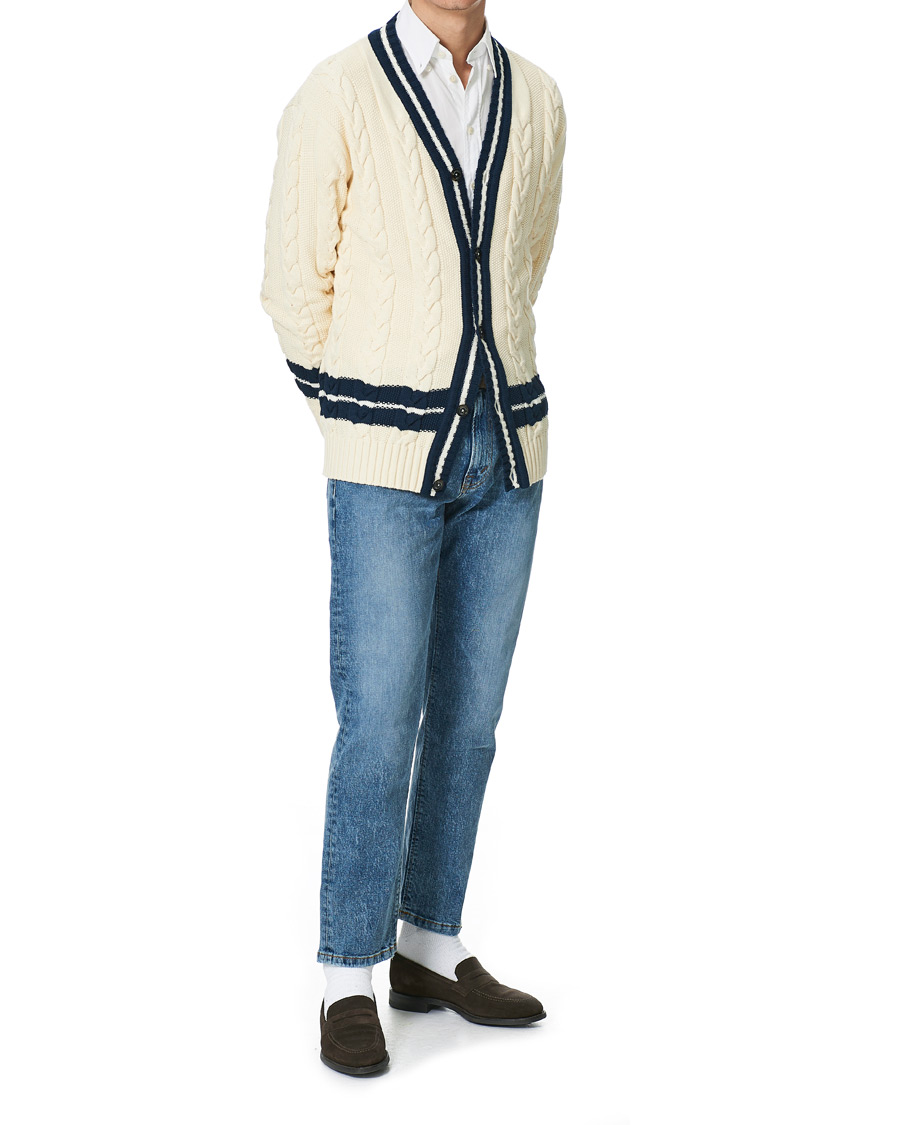 Mies | Puserot | Baracuta | Cotton Cable Cardigan Off White