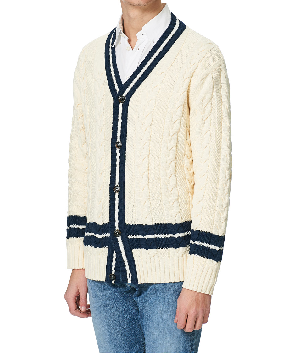 Mies | Puserot | Baracuta | Cotton Cable Cardigan Off White