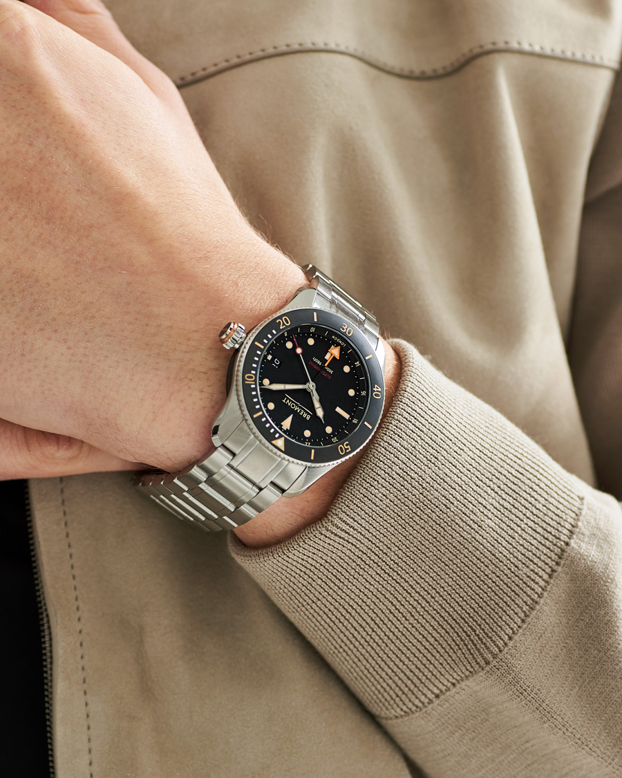 Mies | Fine watches | Bremont | S302 Supermarine GMT 40mm Steel Bracelet Black Dial