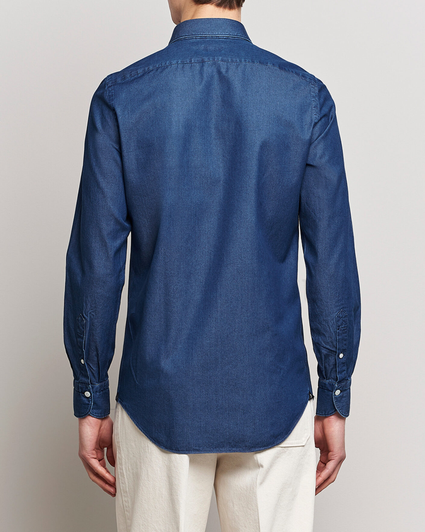 Mies | Kauluspaidat | Finamore Napoli | Milano Slim Denim Shirt Dark Indigo