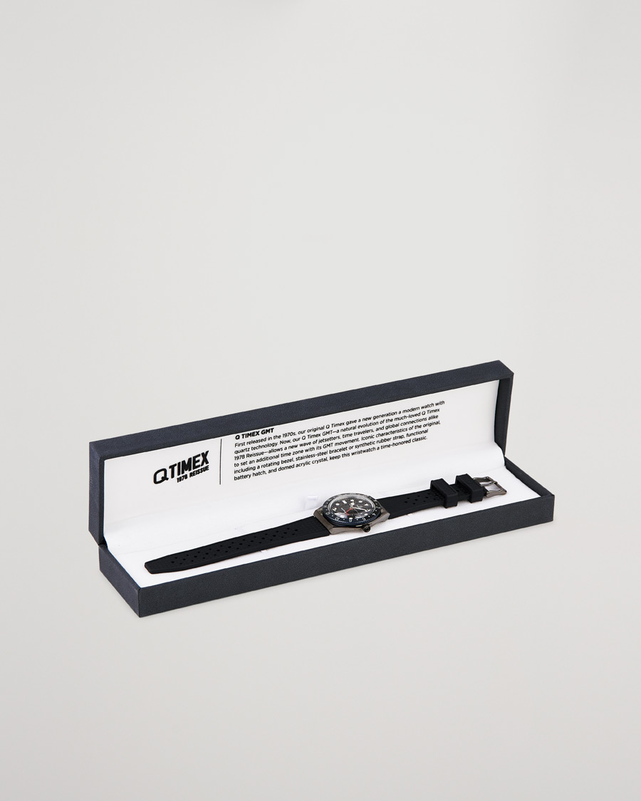 Mies | Timex Q Diver GMT 38mm Rubber Strap Black/Grey | Timex | Q Diver GMT 38mm Rubber Strap Black/Grey
