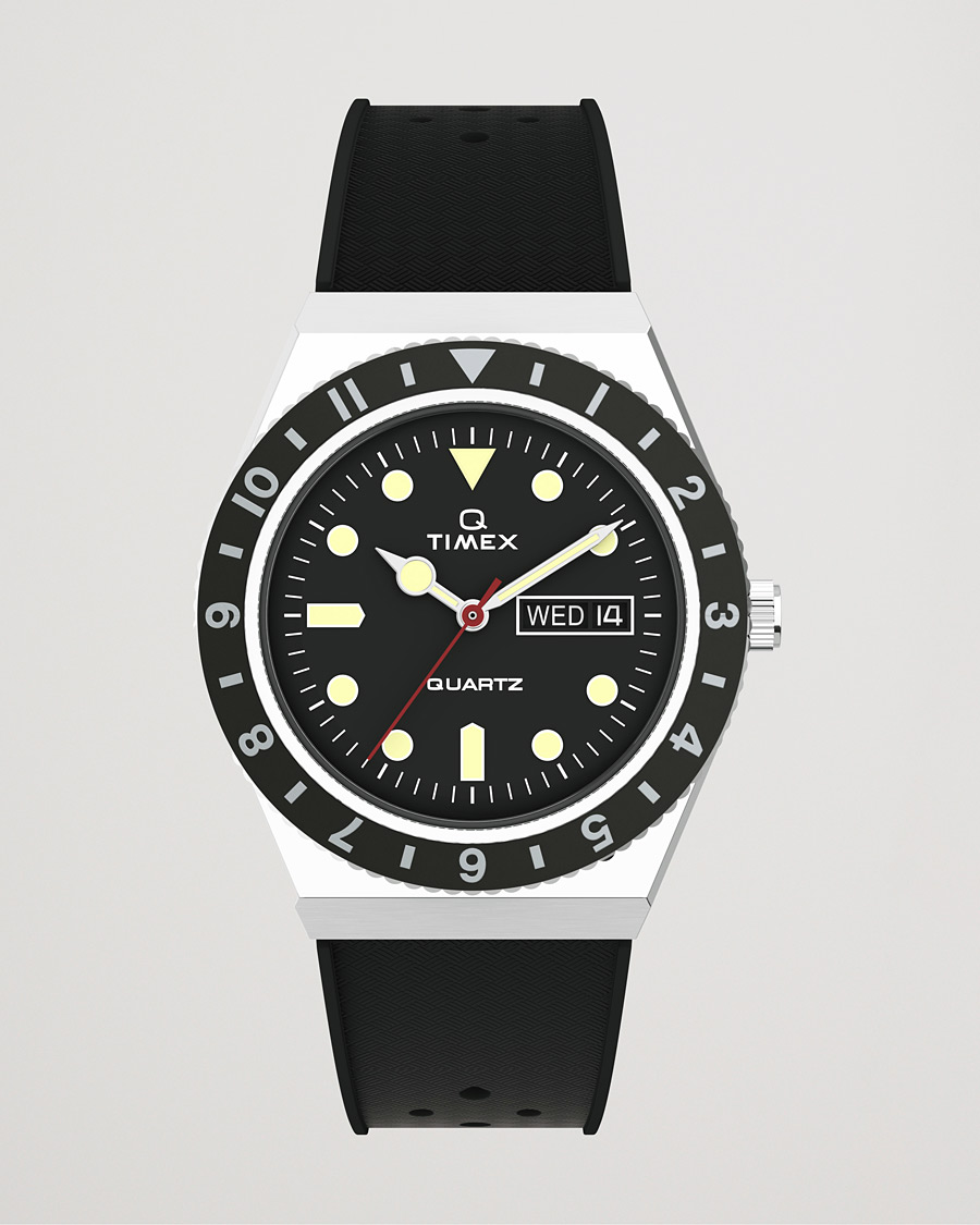 Mies | Kellot | Timex | Q Diver 38mm Rubber Strap Black