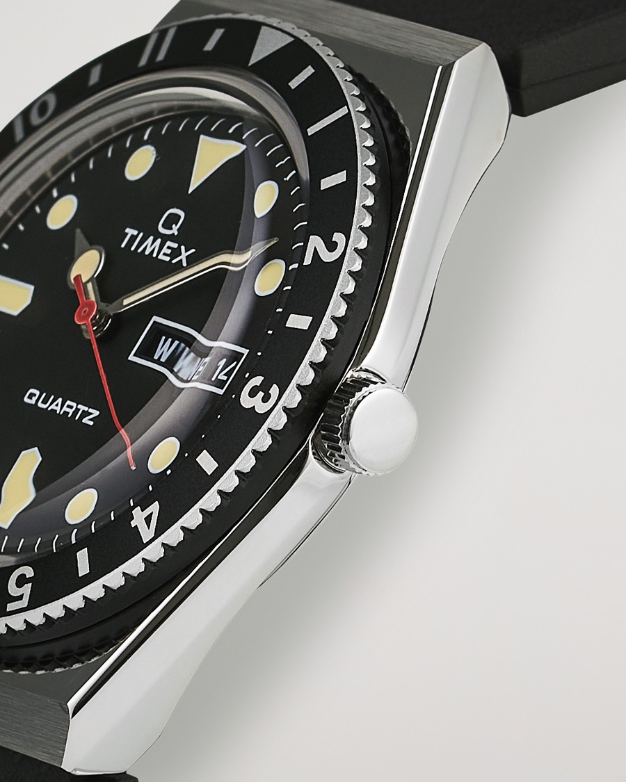 Mies | Timex Q Diver 38mm Rubber Strap Black | Timex | Q Diver 38mm Rubber Strap Black