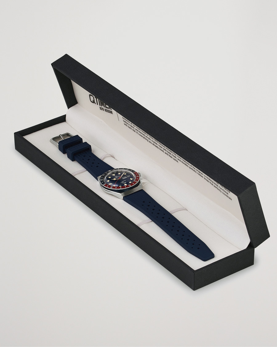 Mies | Timex Q Diver 38mm Rubber Strap Blue/Red | Timex | Q Diver 38mm Rubber Strap Blue/Red