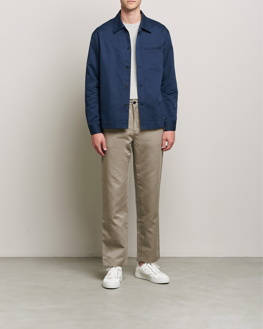 Mies | Kauluspaidat | Filippa K | Matt Linen Overshirt Navy
