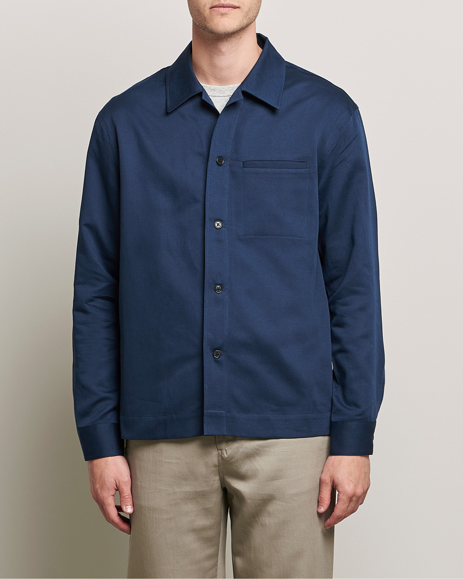 Mies | Kauluspaidat | Filippa K | Matt Linen Overshirt Navy
