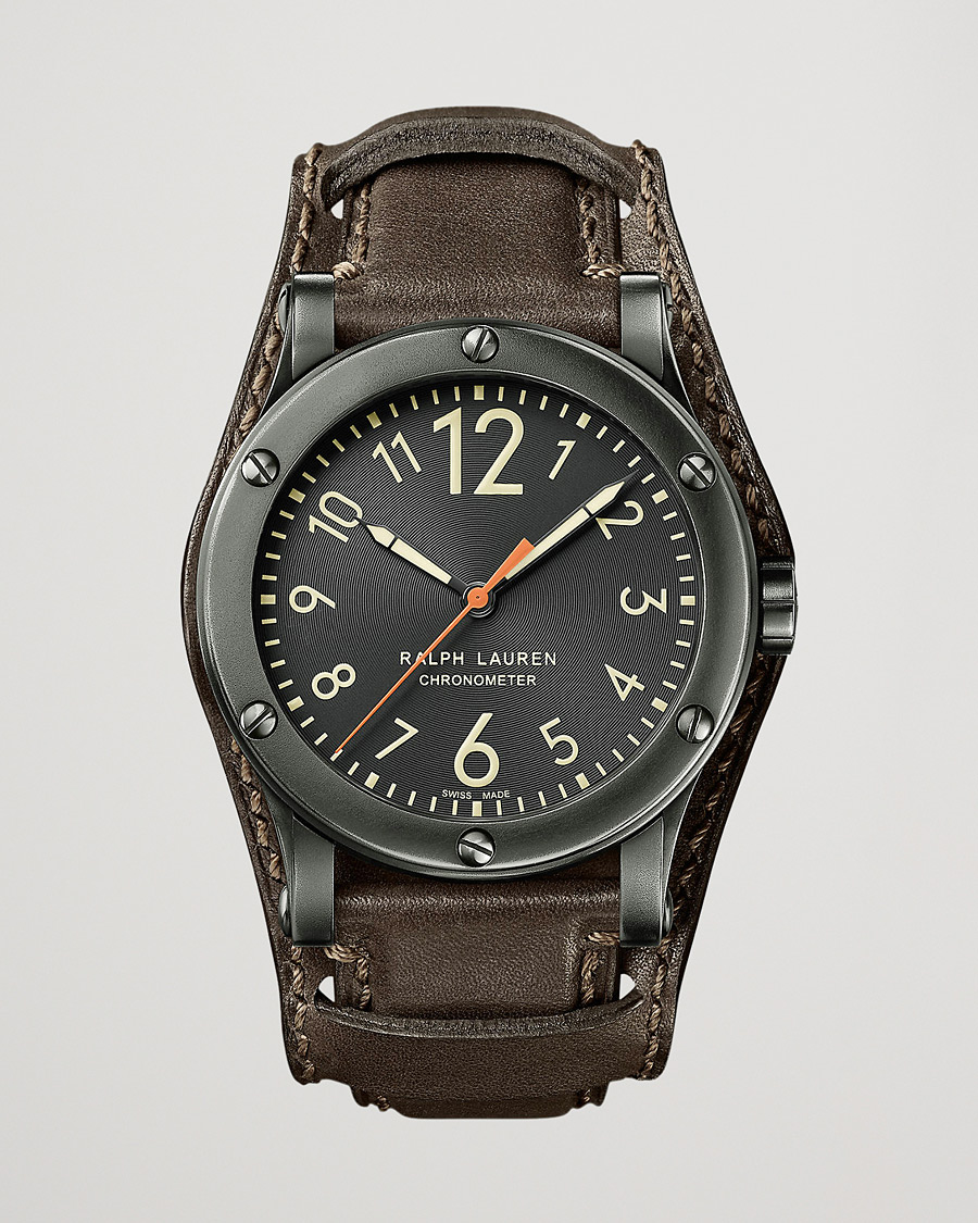 Mies | Polo Ralph Lauren 45mm Safari Chronometer Black Steel/Calf Strap | Polo Ralph Lauren | 45mm Safari Chronometer Black Steel/Calf Strap