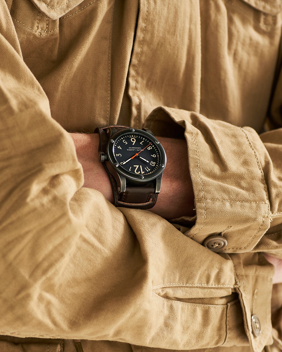 Mies | Polo Ralph Lauren 45mm Safari Chronometer Black Steel/Calf Strap | Polo Ralph Lauren | 45mm Safari Chronometer Black Steel/Calf Strap