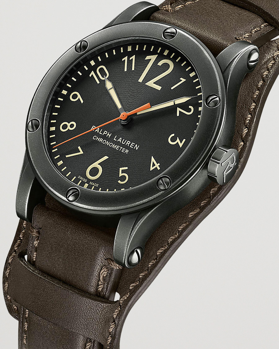 Mies | Polo Ralph Lauren 45mm Safari Chronometer Black Steel/Calf Strap | Polo Ralph Lauren | 45mm Safari Chronometer Black Steel/Calf Strap