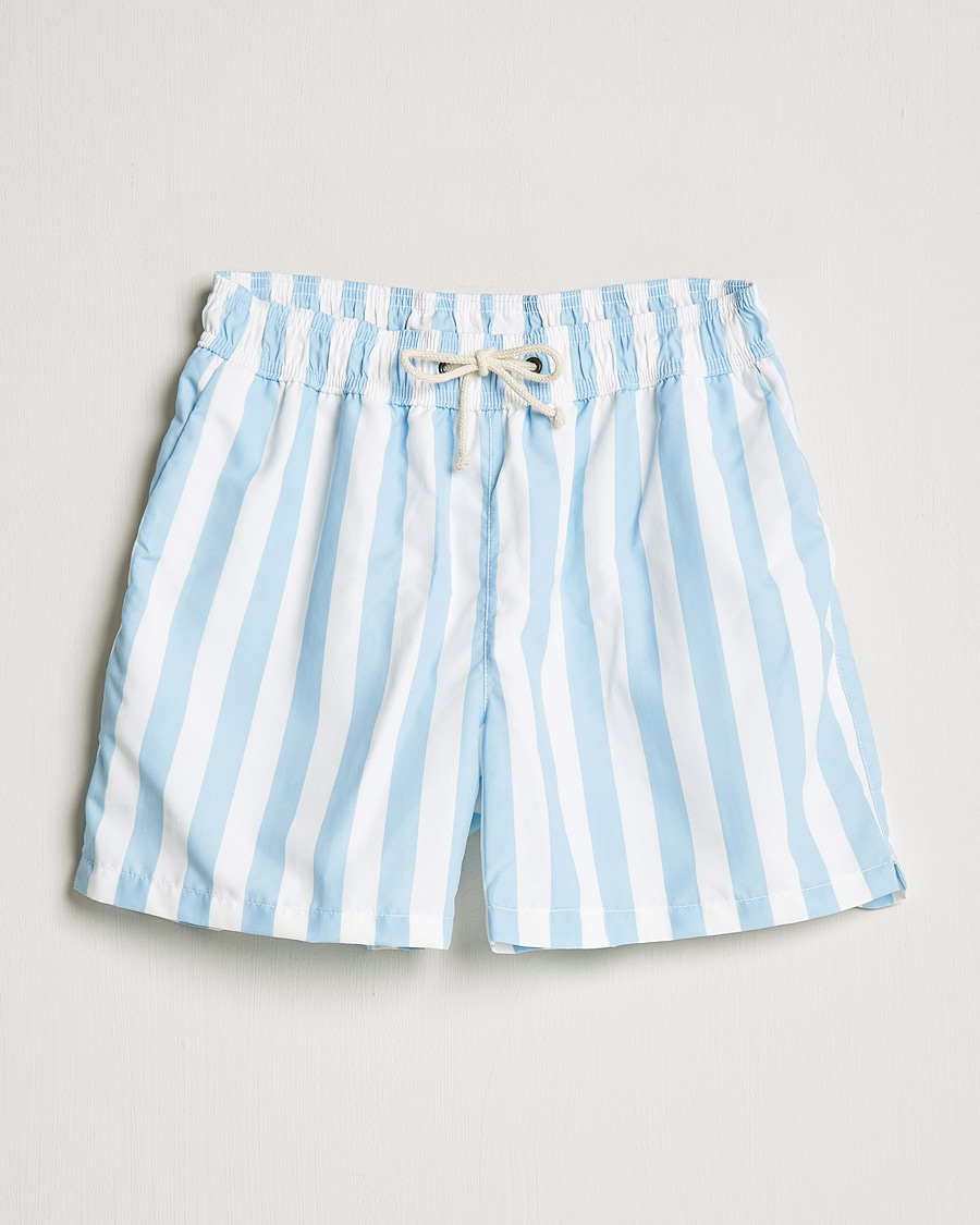 Mies | Uimahousut | Ripa Ripa | Paraggi Striped Swimshorts Light Blue/White