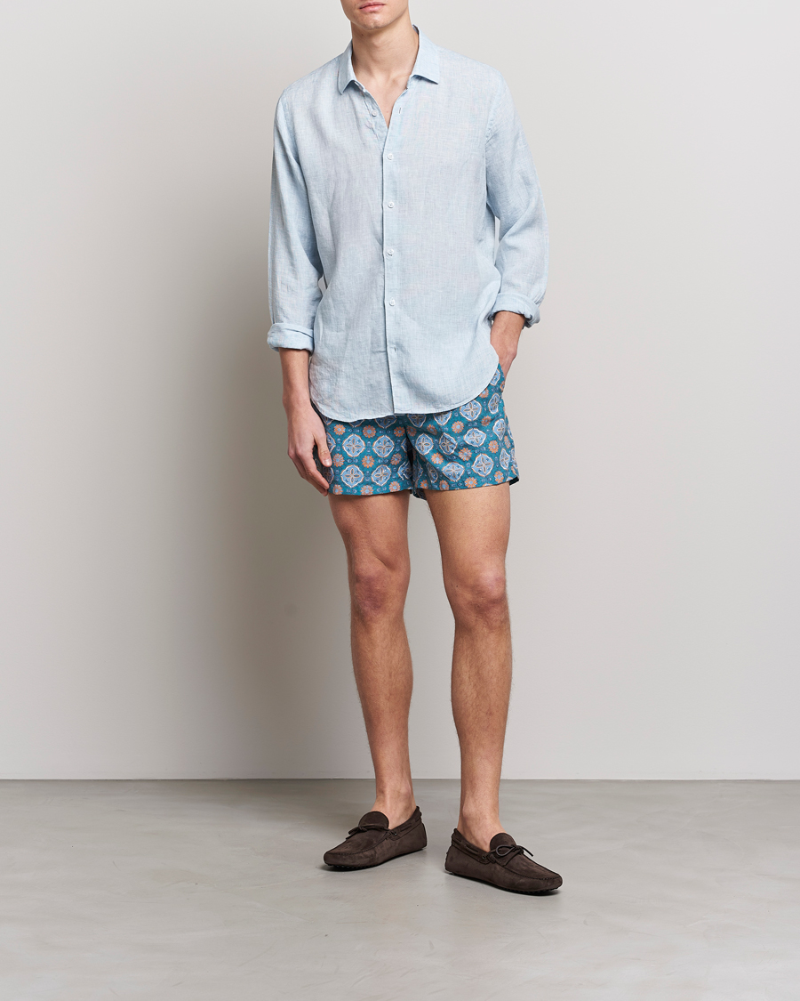 Mies | Uimahousut | Ripa Ripa | Maestrale Printed Swimshorts Green/Blue