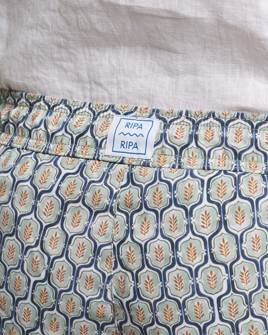 Mies | Ripa Ripa Leaf Printed Swimshorts Light Green | Ripa Ripa | Leaf Printed Swimshorts Light Green