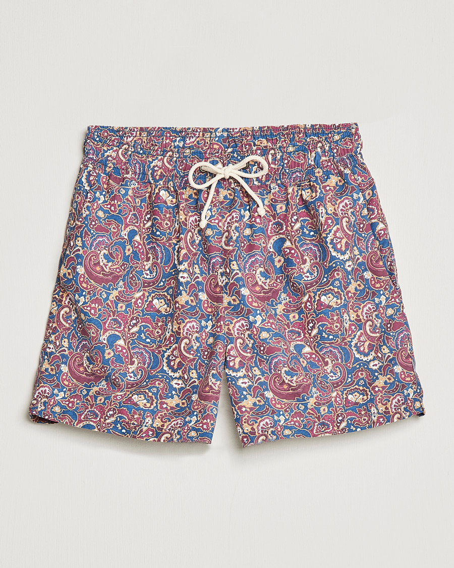 Mies | Uimahousut | Ripa Ripa | Mediterraneo Printed Swimshorts Petrol/Bordeaux