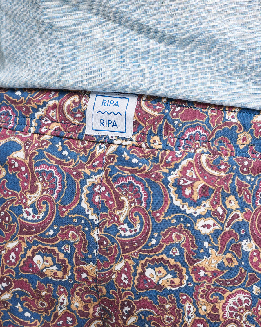 Mies | Uimahousut | Ripa Ripa | Mediterraneo Printed Swimshorts Petrol/Bordeaux