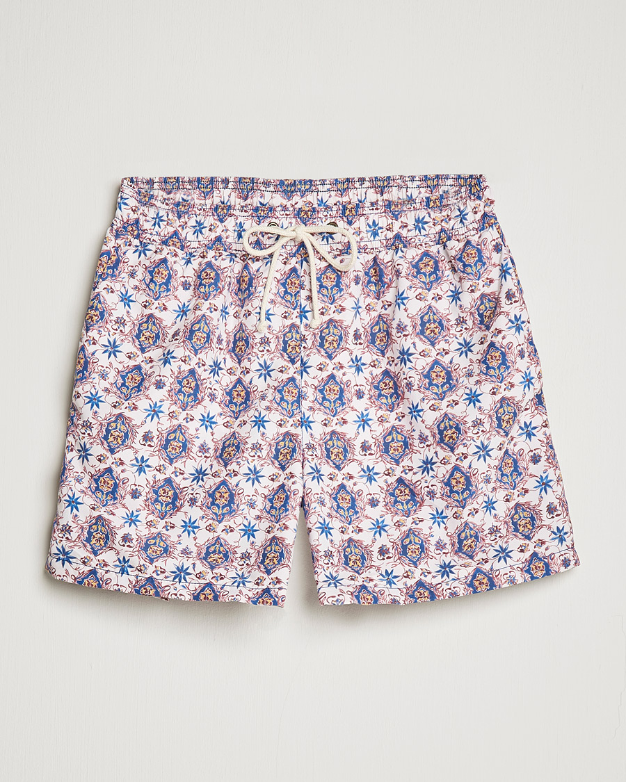 Mies | Uimahousut | Ripa Ripa | Printed Swimshorts Offwhite/Blue