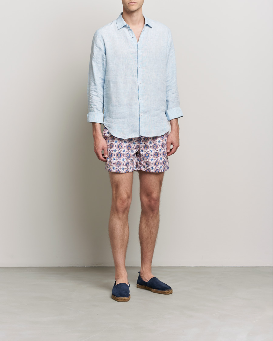 Mies | Uimahousut | Ripa Ripa | Printed Swimshorts Offwhite/Blue