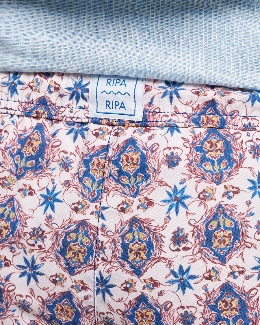 Mies | Uimahousut | Ripa Ripa | Printed Swimshorts Offwhite/Blue