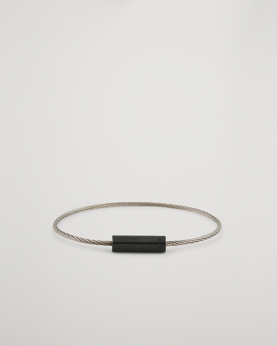 Miehet | Koru | LE GRAMME | Cable Bracelet Brushed Black Ceramic 5g