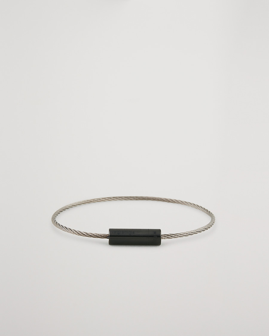 Mies | LE GRAMME Cable Bracelet Brushed Black Ceramic 5g | LE GRAMME | Cable Bracelet Brushed Black Ceramic 5g
