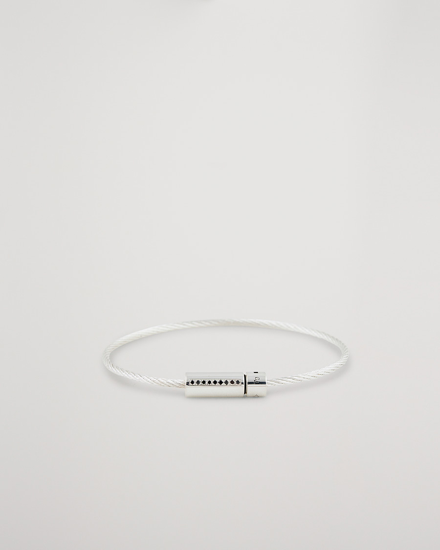 Miehet | Koru | LE GRAMME | Cable Diamond Bracelet Polished Sterling Silver