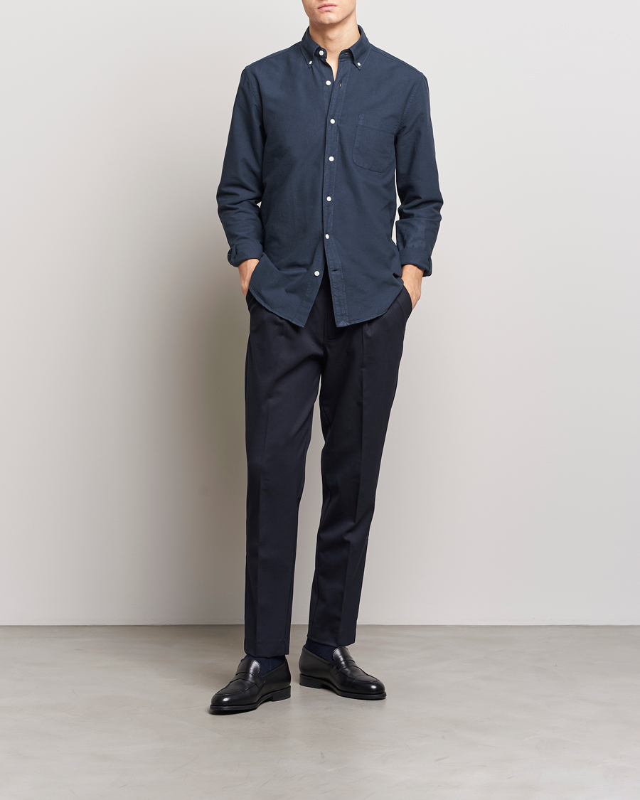 Mies | Ainutlaatuinen sesonkitarjous | A Day's March | Moorgate Dyed Oxford Shirt Navy