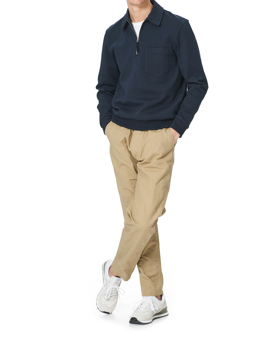 Mies | A Day's March | A Day's March | Cabot Half-Zip Polo Sweater Navy