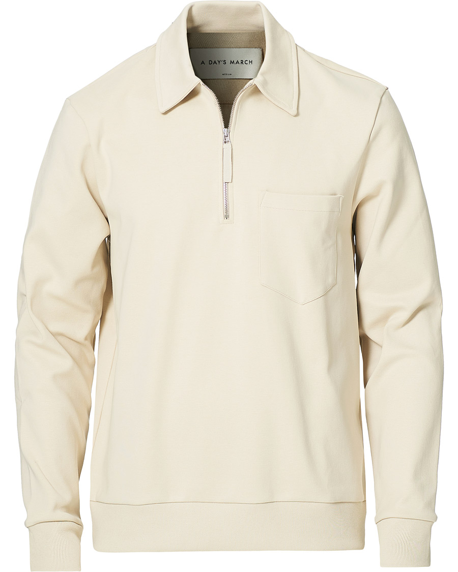 Miehet |  | A Day's March | Cabot Half-Zip Polo Sweater Sand