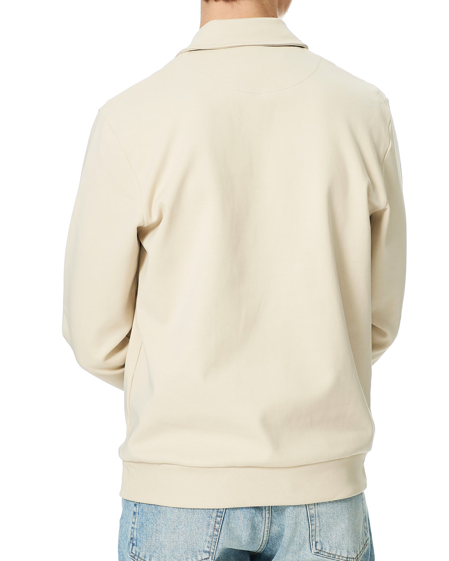 Mies | Puserot | A Day's March | Cabot Half-Zip Polo Sweater Sand