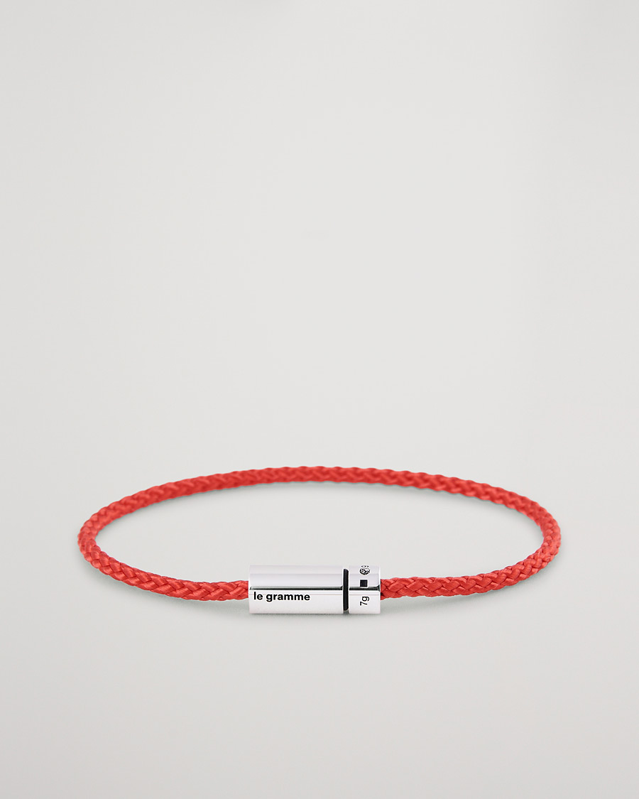 Mies | Rannekorut | LE GRAMME | Nato Cable Bracelet Red/Sterling Silver 7g