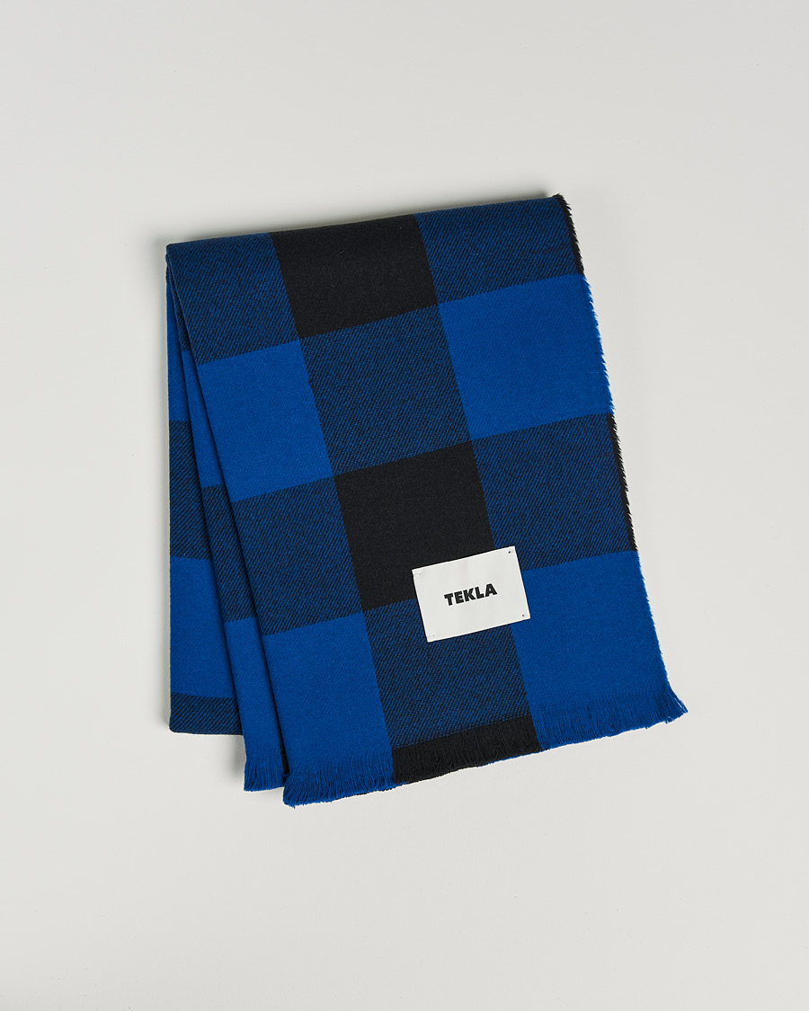 Mies | Tekla Merino Wool Blanket Blue Gingham | Tekla | Merino Wool Blanket Blue Gingham