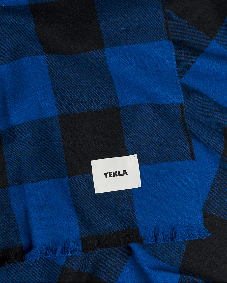 Mies | Tekla Merino Wool Blanket Blue Gingham | Tekla | Merino Wool Blanket Blue Gingham