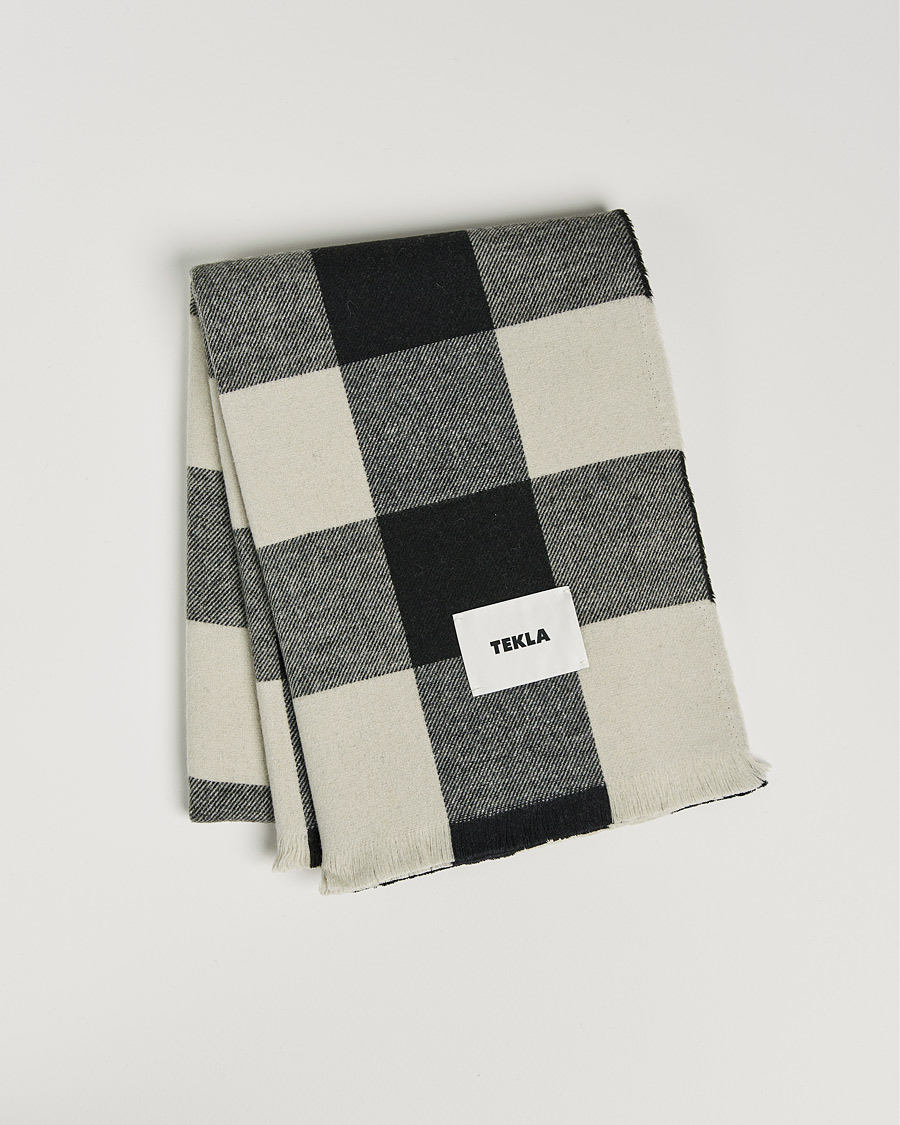 Mies | Tekla Merino Wool Blanket Black Gingham | Tekla | Merino Wool Blanket Black Gingham