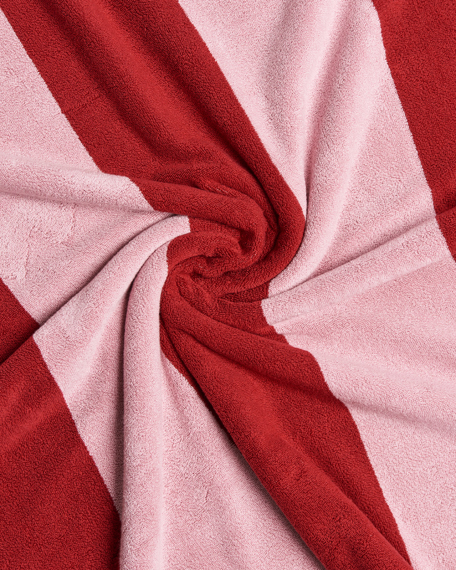 Mies | Tekla Organic Terry Beach Towel Red Block Stripes | Tekla | Organic Terry Beach Towel Red Block Stripes